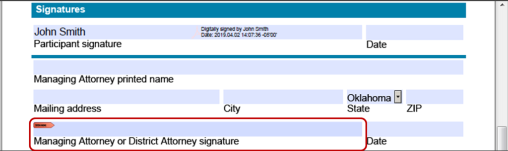 How to request additional signatures in an e-document.
