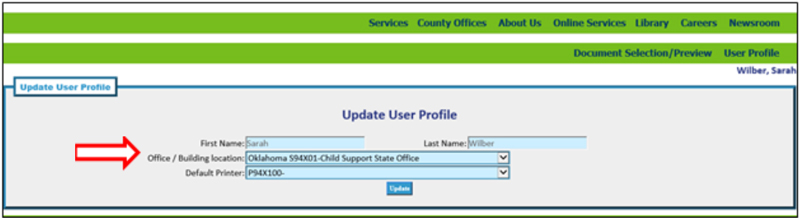 Update User Profile.