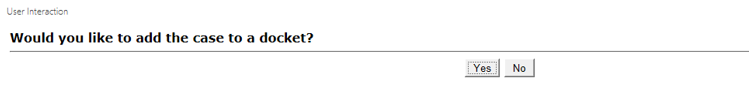 Selection of yes or no button to docket the case with OAH
