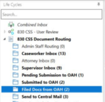 Workflow folders with the Filed Docs folder highlighted