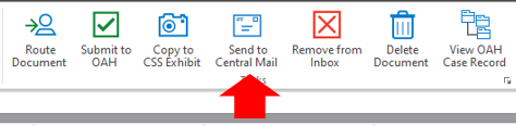 Send to Central Mail button