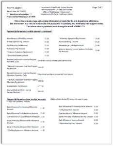Page 2 of Department of Defense Entitlement information
