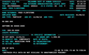 FCRVA screen in OSIS